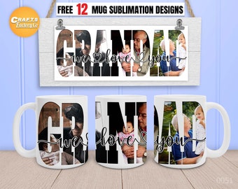 We love you Grandad mug png, coffee mug png, photo mug template, Cricut mug press, 11oz, 12oz, 15oz Coffee mug Sublimation Desig