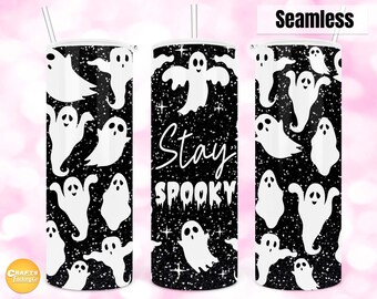 Stay spooky tumbler, Spooky tumbler png, Halloween tumbler png, 20oz skinny tumbler png, Seamless tumbler Sublimation Design Digital File.