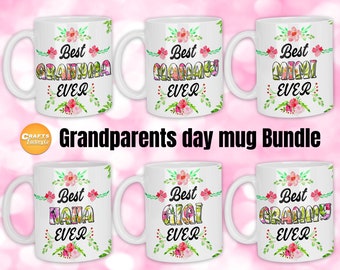 Best mom ever mug Bundle, Grandparents day mug Bundle, 11oz and 15 oz mug designs, PNG for sublimation file easy to use.