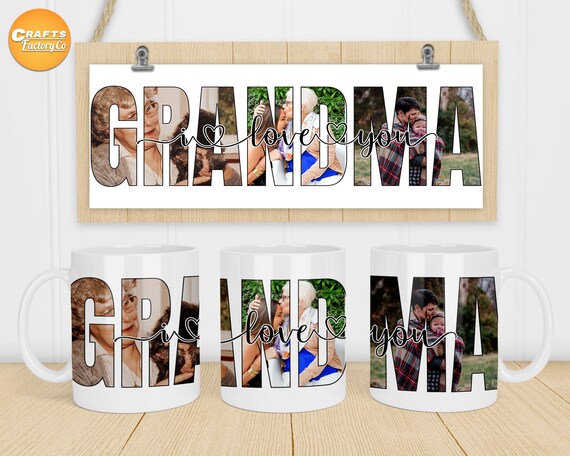 I love you grandma mug wrap, Mug wrap png, 11oz and 15 oz mug designs, Grandparents day mug PNG for sublimation file easy to use.