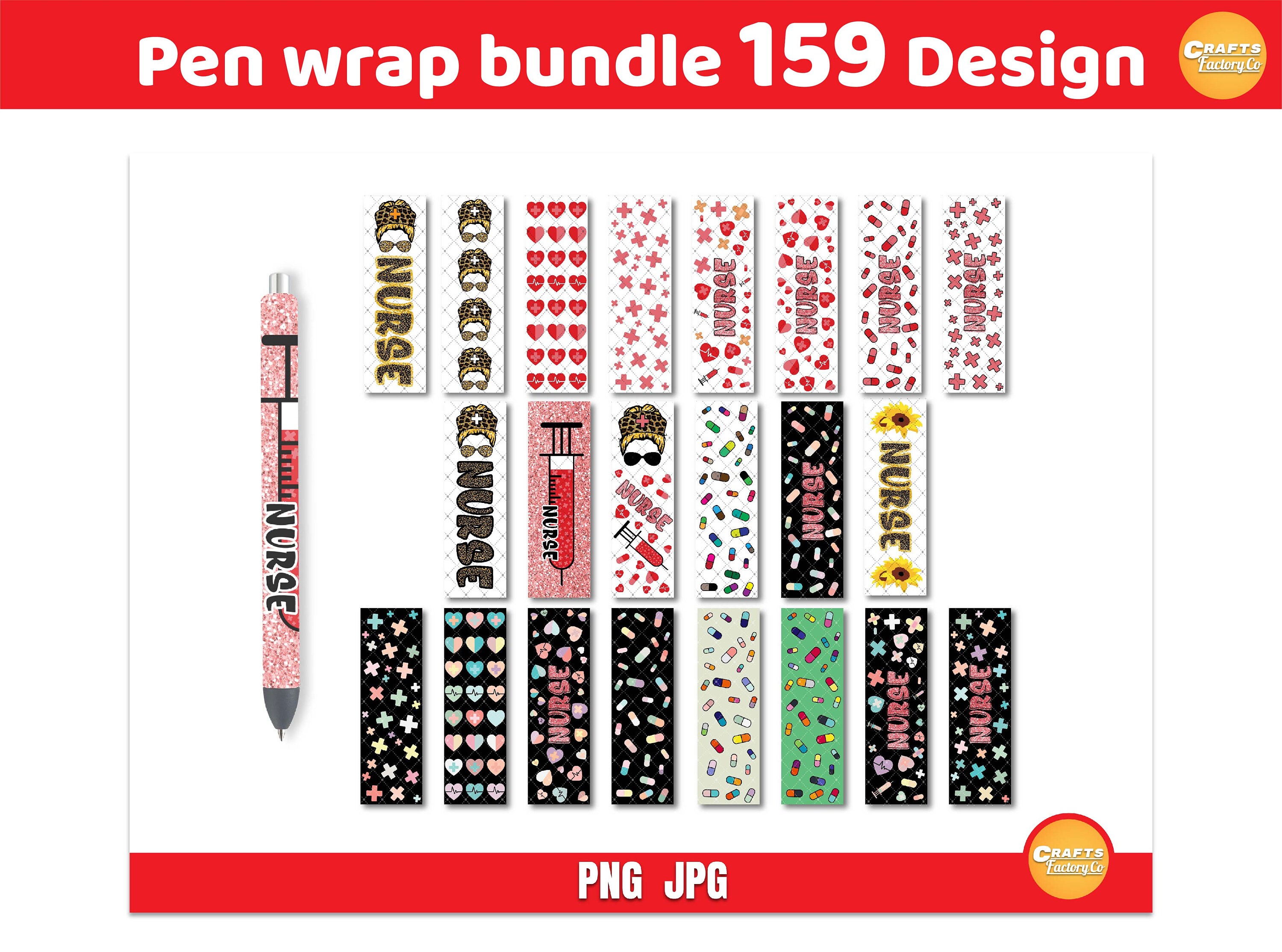 Pen Wrap Bundle 159 Design Pen Wraps Waterslide Epoxy Pen Etsy