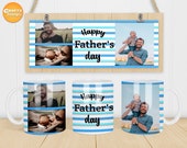 Happy fathers day mug png, Coffee mug png, 11oz Mug png, 15oz Mug png, Photo mug template for sublimation PNG file ready to use.