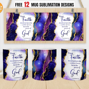 Bible verse mug, Galaxy Agate mug, Christian 11oz and 15oz Mug Sublimation Designs PNG Digital File Download ONLY