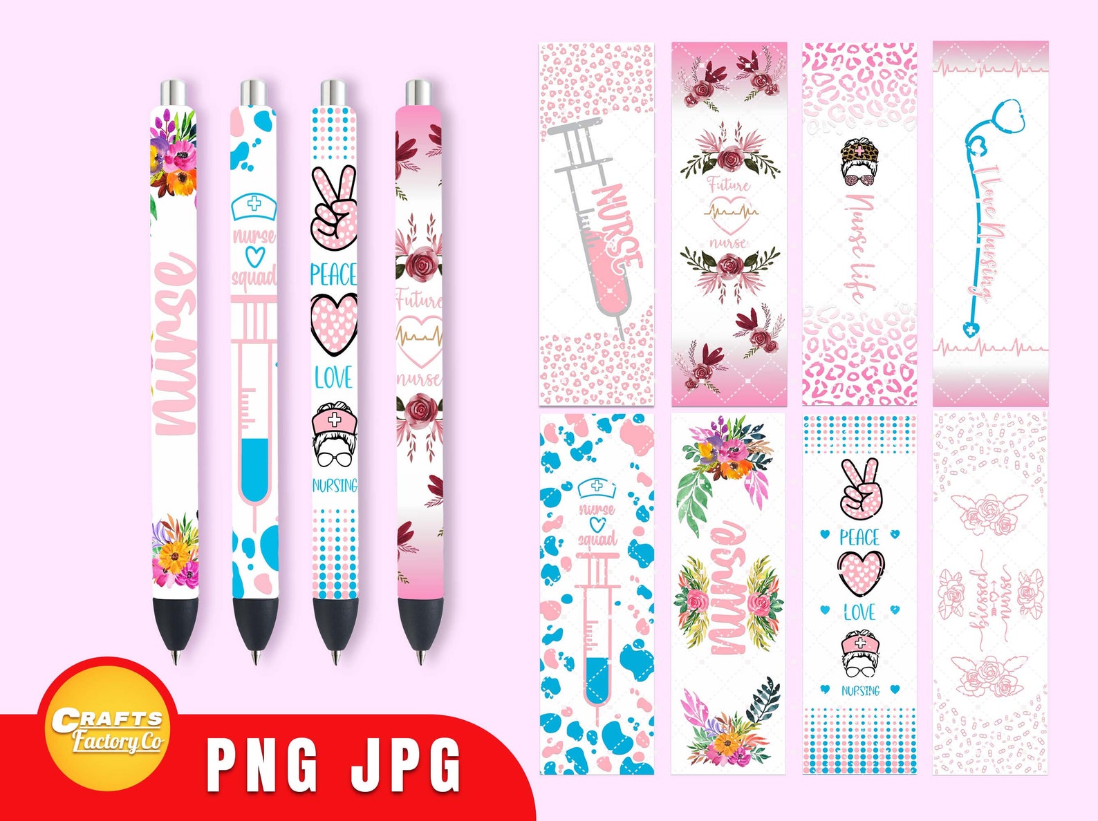 Pen wrap nurse Pink leopard pen wrap Nursing pens Epoxy pen | Etsy