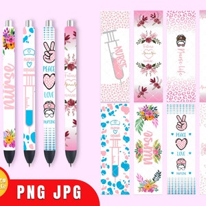 Pen wrap Krankenschwester, Pink Leopard Pen Wrap, Nursing Stifte, Epoxy Pen Wrap, Pen Wraps Wasserfolie Datei bereit zu verwenden.