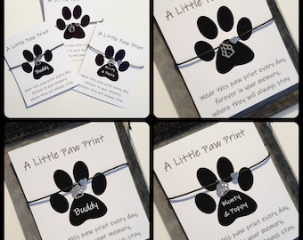 Personalised paw print sentimental gift, dog loss gift, sympathy gift, cat loss gift, pet gifts
