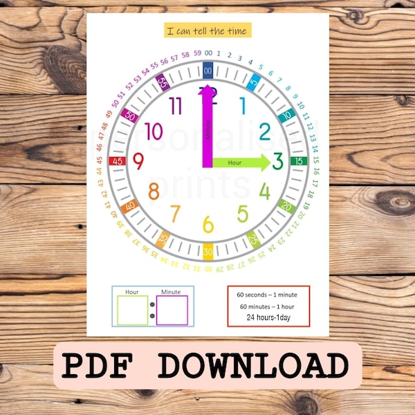 how to tell the time worksheet clock learning clock face download busy book binder homeschool printable kids PDF Download