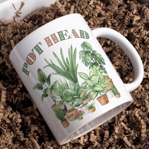 Funny "Pot Head" Houseplant Mug - Ceramic Coffee Mug For Plant Lovers, Unique Gift For Gardeners