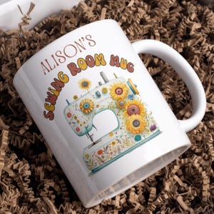 Personalised Sewing Machine Mug: Retro Hobby Gift