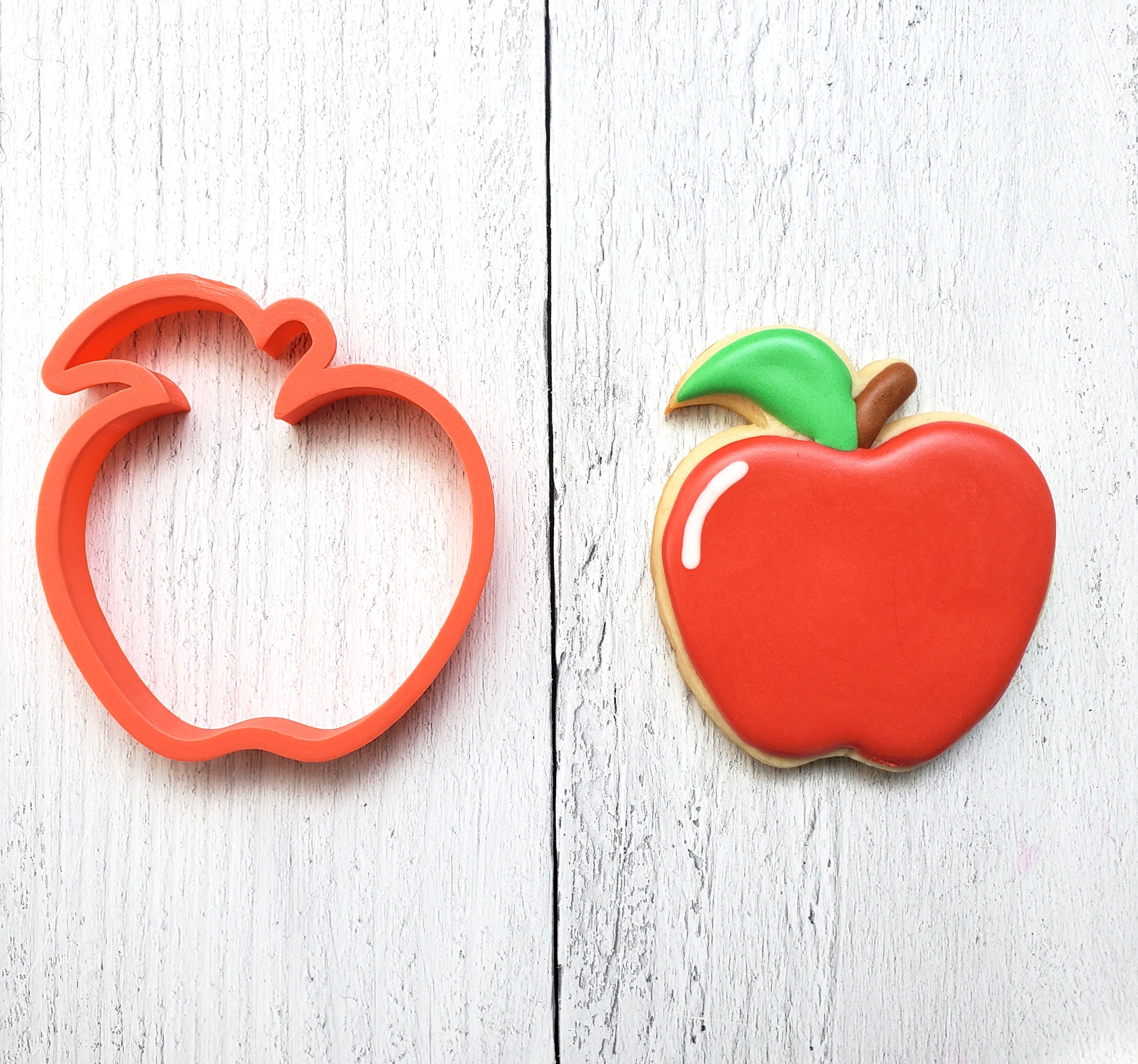 Apple with Leaf Cookie Cutter Etsy