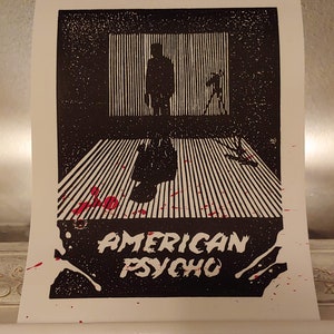 American Psycho Linocut Print