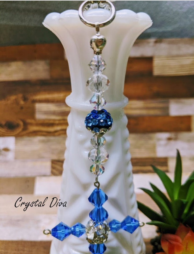 Cobalt Blue Cross Mini Suncatcher