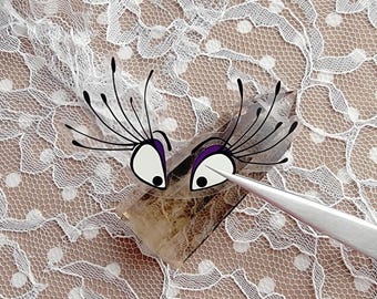 Yzma's Iconic Eyes with Long Lashes | Purple Villain Aesthetic Sticker for Water Bottles, Laptops, Journals | Team Villains | Clear Vinyl