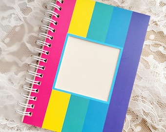 Rainbow Spiral Bound Sticker Book | 50 Reusable Sheets | 4 x 6 Sticker Collecting Album for Neurodivergent | Gift for Planner