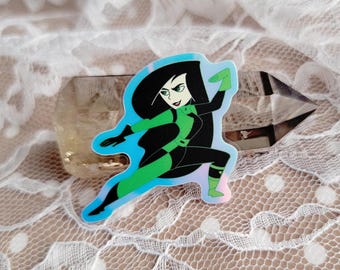 Shego Iridescent & Glow Vinyl Sticker  | Kim Impossible Animated Series-Inspired Clear Waterproof | Kindle Reader and Stationery Lover