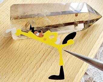 Powerline Dancing I To I From A Goofy Movie Clear Vinyl Sticker For Laptops And Reusable Bottles | Powerline Sticker | Journal Sticker