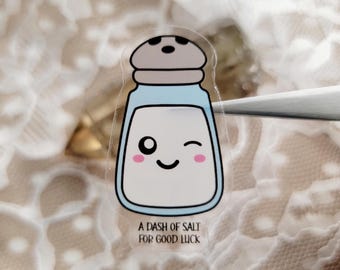 Lucky Salt Shaker Sticker  | A Dash of Luck | Good Luck Sticker Decal | Motivational Decal for Tumblers and Laptops | Feeling Salty