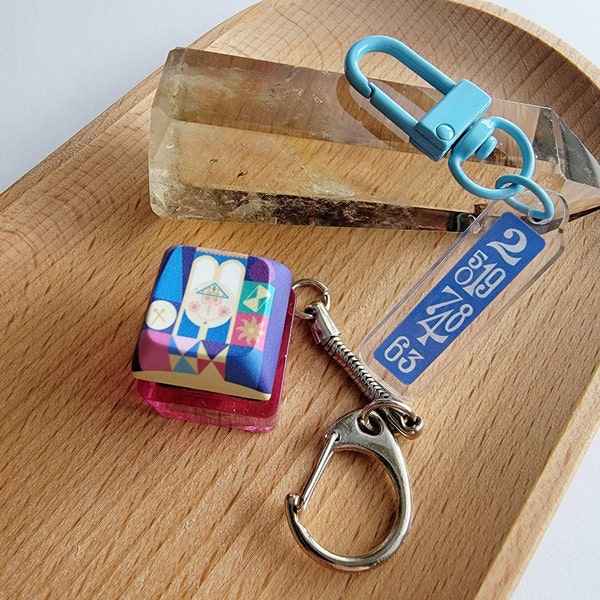 Small World-Inspired Clicky Keychain For Fantasyland Fans | Main Attraction Switch Tester with Clicky Blue Gateron | Old Mill Boat Ride