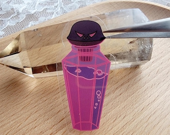 Hercules Mortal Potion Bottle Clear Vinyl Sticker | Waterproof Mortal Potion Head Skull Sticker For Hades God Of The Underworld Fans