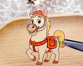 Maximus Tangled Horse Vinyl Sticker | Kawaii Disney-Inspired Horse | Lunar New Year | Year of the Horse | 2" Wide Waterproof Clear Sticker