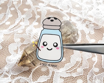 Magic Salt Shaker Sticker  | A Dash of Magic | Emotional Support Sodium Transparent Sticker Decal |  Motivational Decal for Laptops