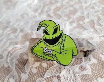 Oogie Boogie Clear Sticker | Nightmare Before Christmas-Inspired | Spooky Dice | Villain Laptop Bottle Decal | Team Villains | Let's Play