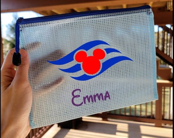 Wet Dry Travel Pouch Design Inspired By Disney Cruise Line For Fish Extender Gift Exchange | DCL Zipper Travel Pouch Travel Bag