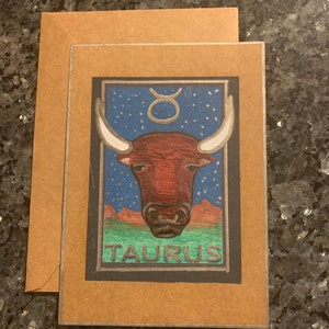 Sternzeichen Geburtstagskarte (Taurus)