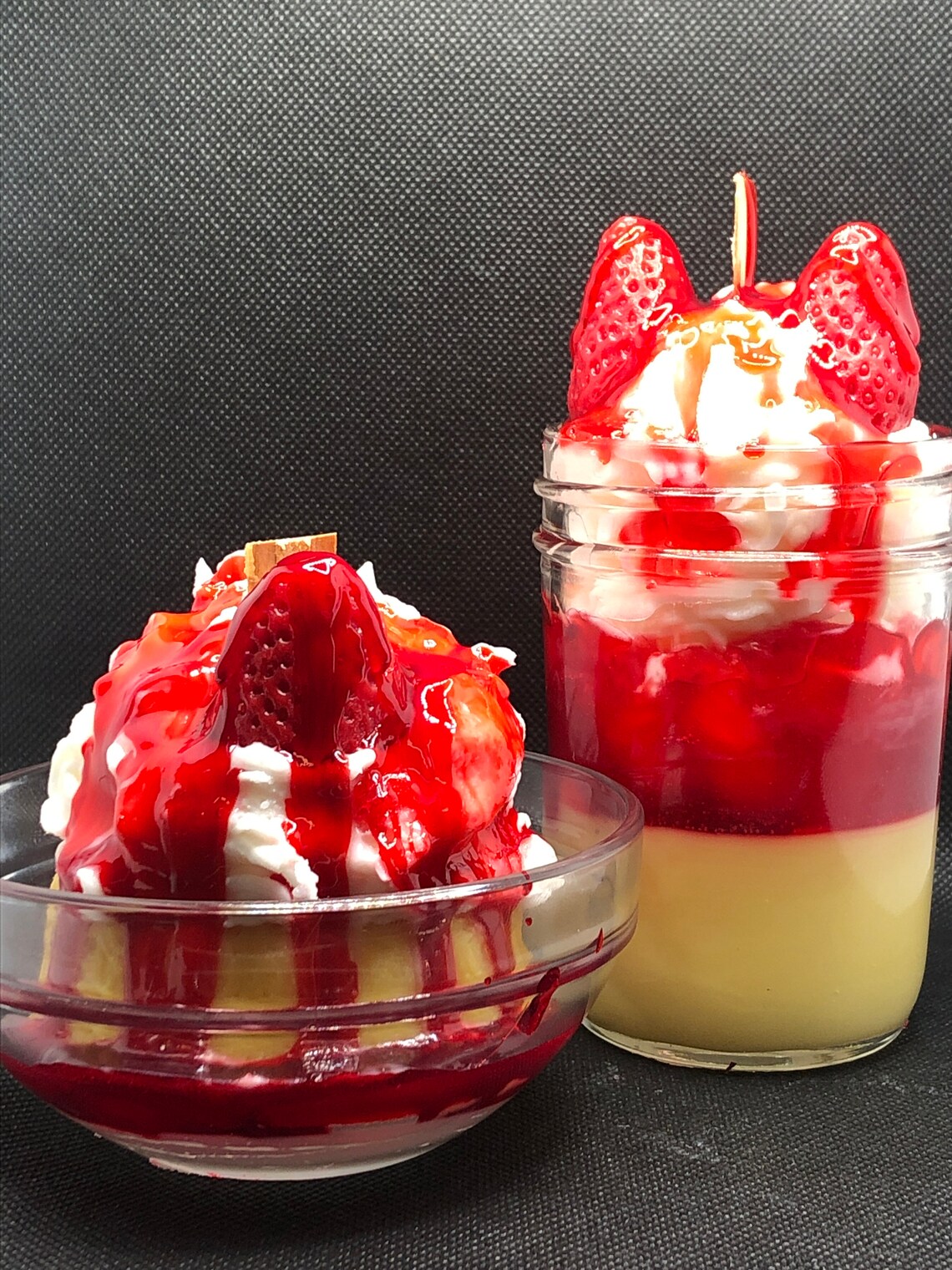 Strawberry shortcake candle soy candle dessert candle bowl Etsy