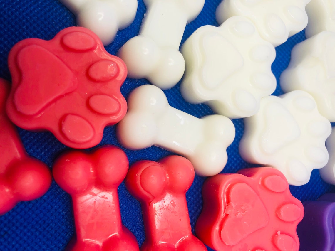 Dog paw wax melts dog bone wax melts pet shaped wax melts Etsy