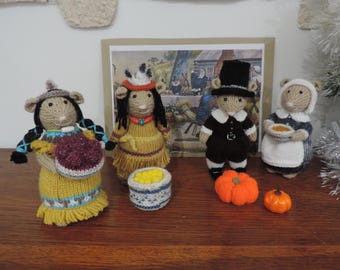 Hamstermaus &quot;Tanksgiving&quot; Plüschtier handgestrickte Amigurimi Puppe