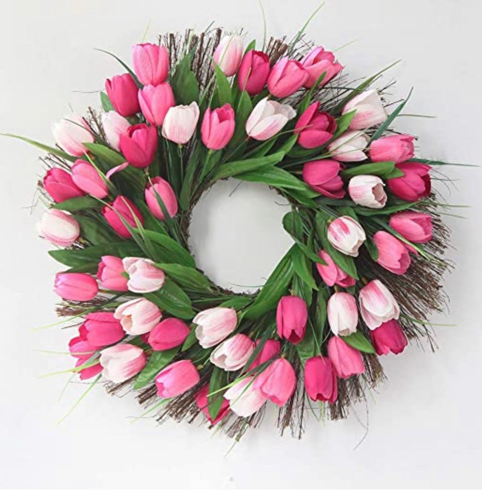 Tulip Door Wreath Artificial Flowers Tulip Wreath Four Etsy