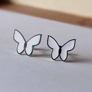 Silver Plated Butterfly Earrings, Screw back Butterfly Earrings, Cartilage Earring, Small Earrings, Jewelry Gift, Stocking Stuffer