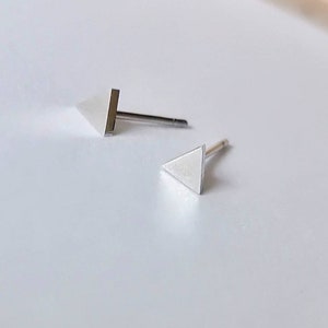 Triangle Stud Earrings, Geometric Earrings, Tiny Earrings, Tragus Stud, Delicate Earrings, Cartilage Earring