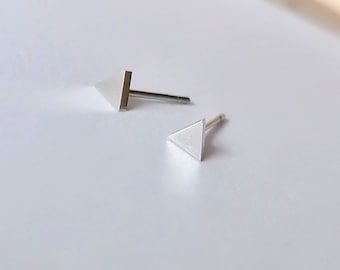 Triangle Stud Earrings, Geometric Earrings, Tiny Earrings, Tragus Stud, Delicate Earrings, Cartilage Earring