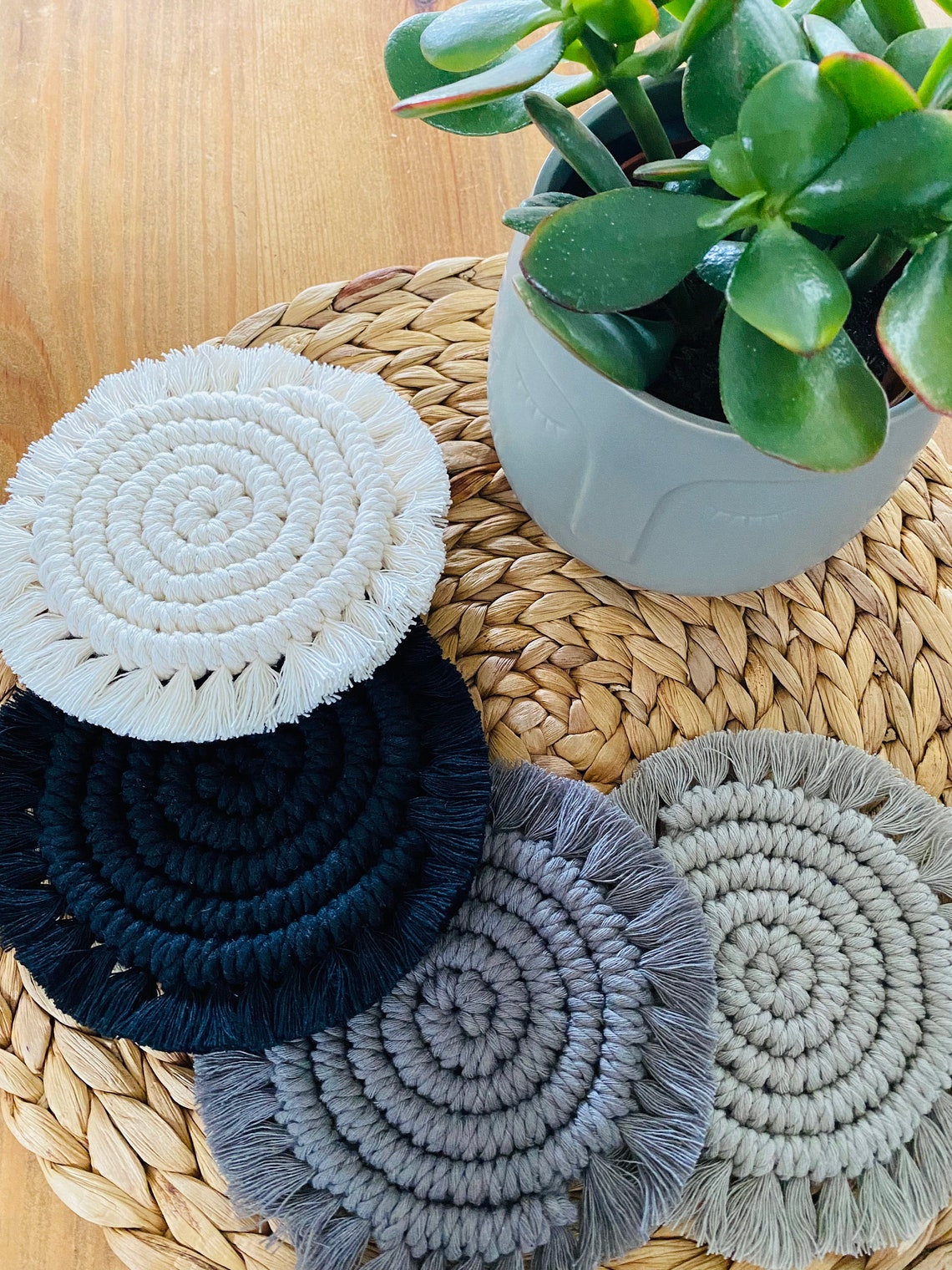 Macrame Coasters Drink Coasters Macrame Home Decor Etsy