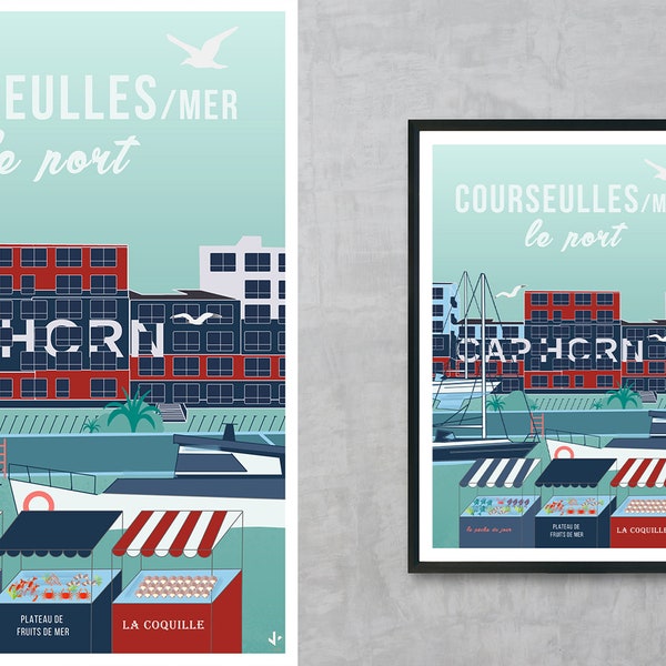 AFFICHE - Courseulles-sur-Mer - le port