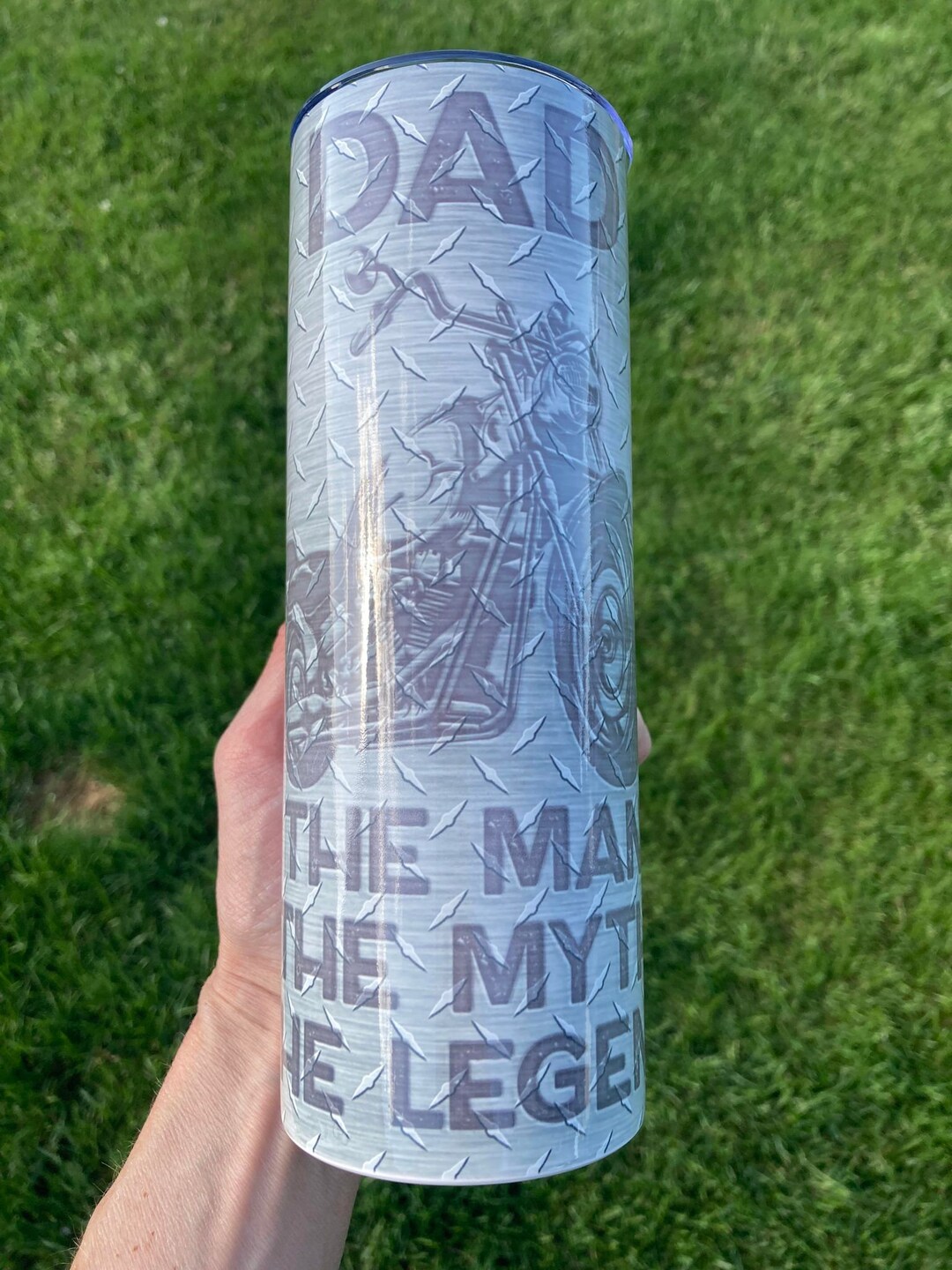 Dad the Man the Myth the Legend Tumbler, Motorcycle Dad Tumbler, Metal Dad Tumbler, Father's Day ...