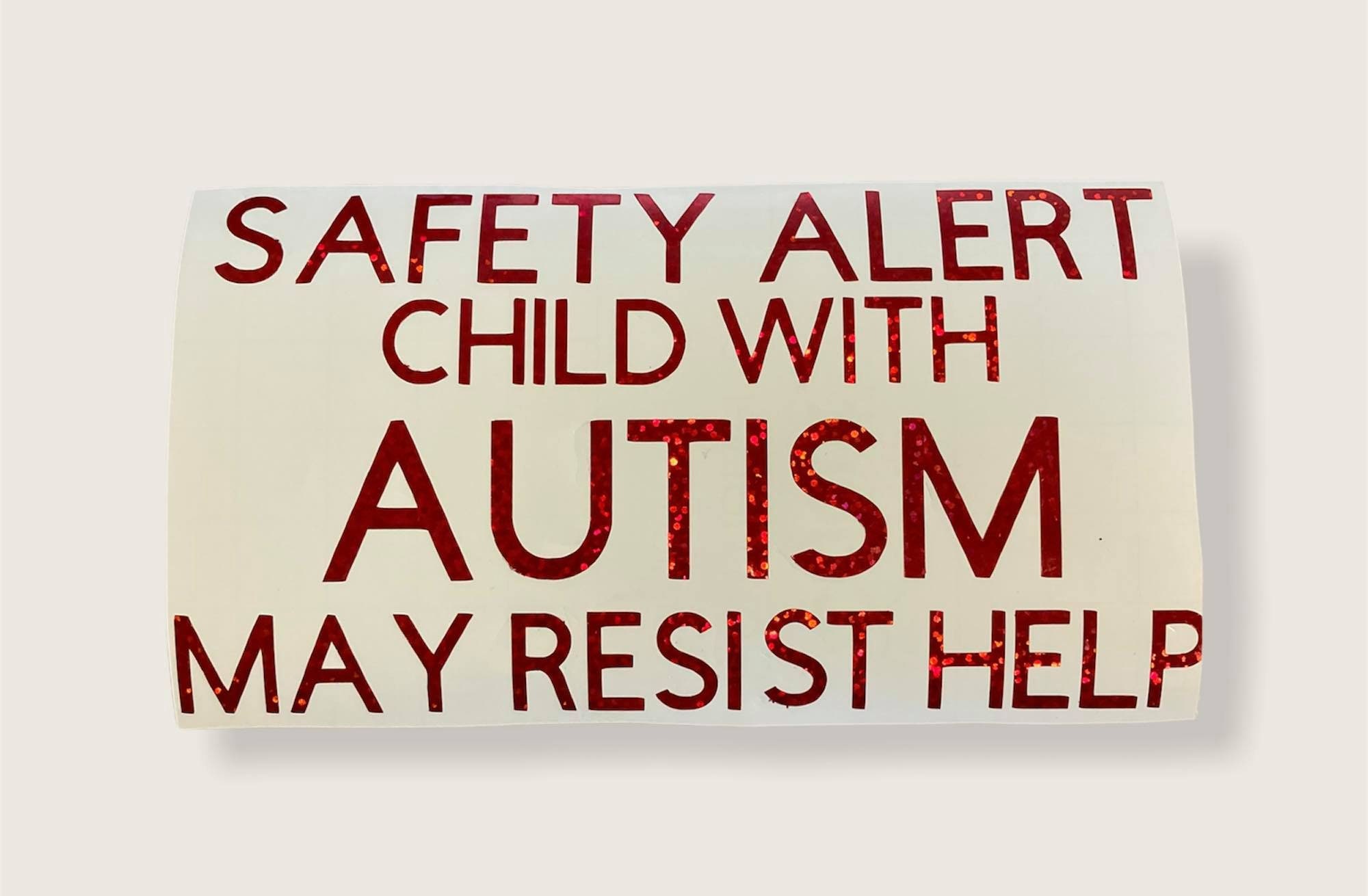 Safety Alert Child With Autism May Resist Help Decal/window Etsy