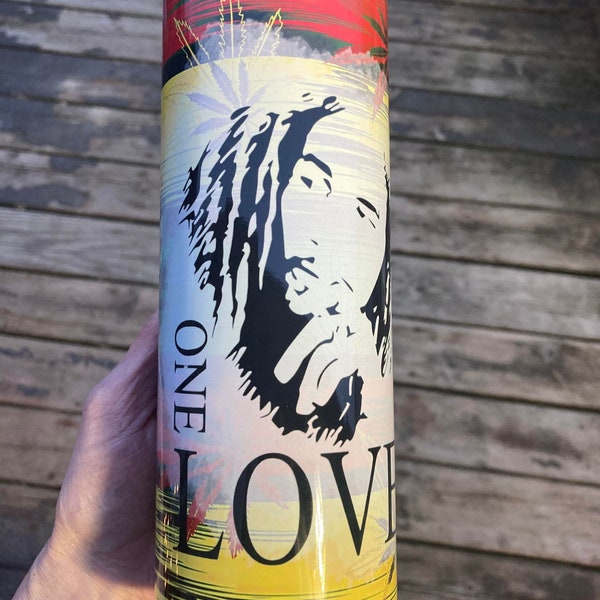 Bob Marley Tumbler, One Love Tumbler, Weed Tumbler, Rasta Cannabis Tumbler
