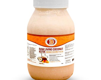 Este pollito es kéfir de coco crudo y mango crudo