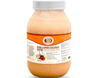 Esta chica es papaya cruda, kéfir de leche de coco vivo crudo