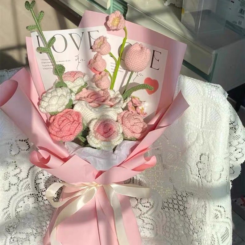 Handmade Flowers Bouquet Crochet Flower Bouquet Bouquet for Etsy