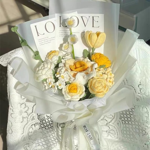 Handmade Flowers Bouquet Crochet Flower Bouquet Bouquet for Etsy
