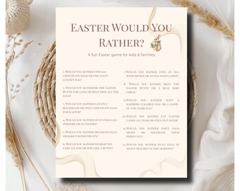 Easter Would You Rather Game Printable | Easter Party Game for Kids & Families | Fun Easter Activity | Instant Download | Canva PDF Files