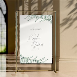 Wildflower Wedding Welcome Sign: Greenery Template (Digital Download)