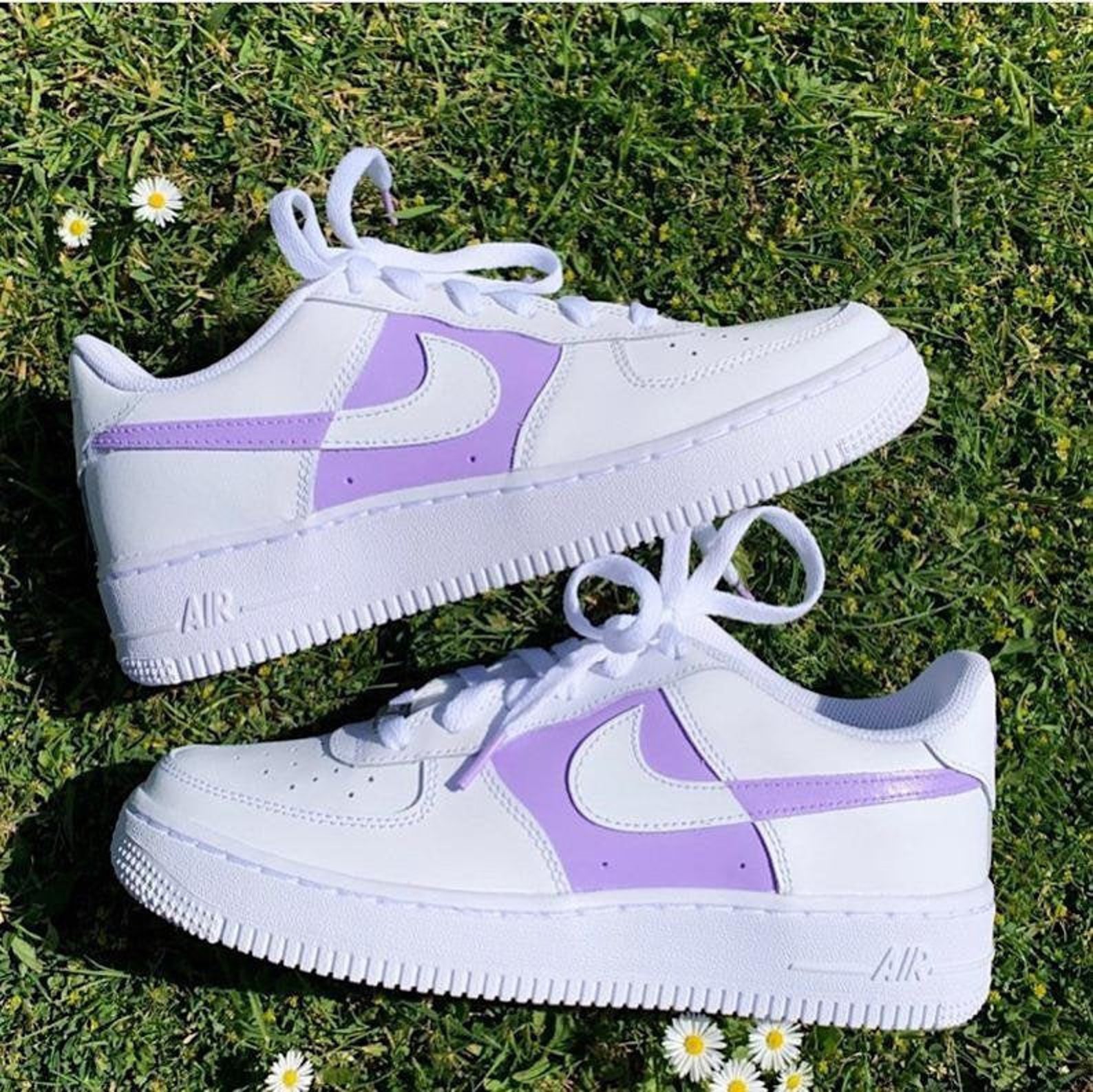 Custom Lilac Color Block Nike AF1s | Etsy