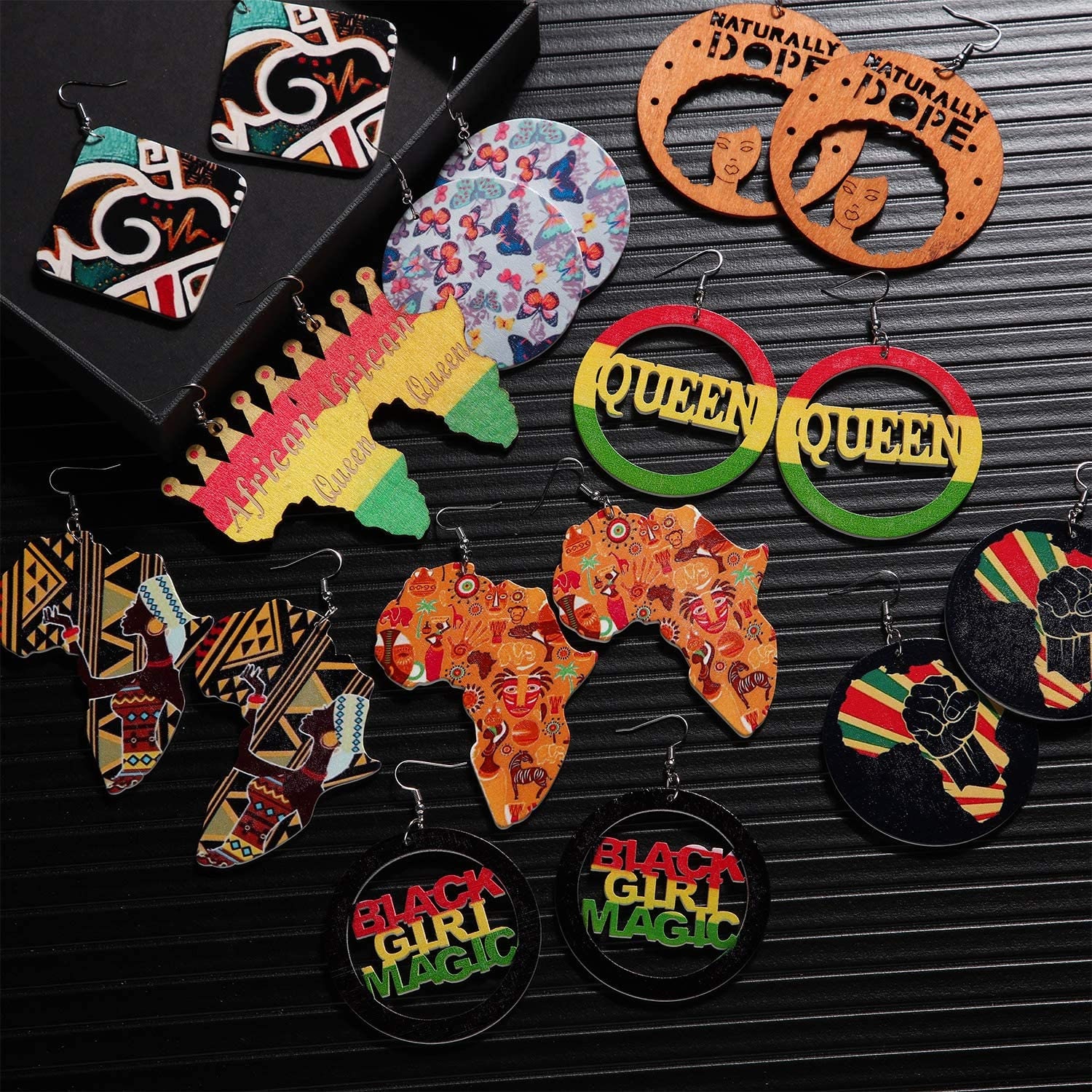 20 pairs African wooden earrings Etsy