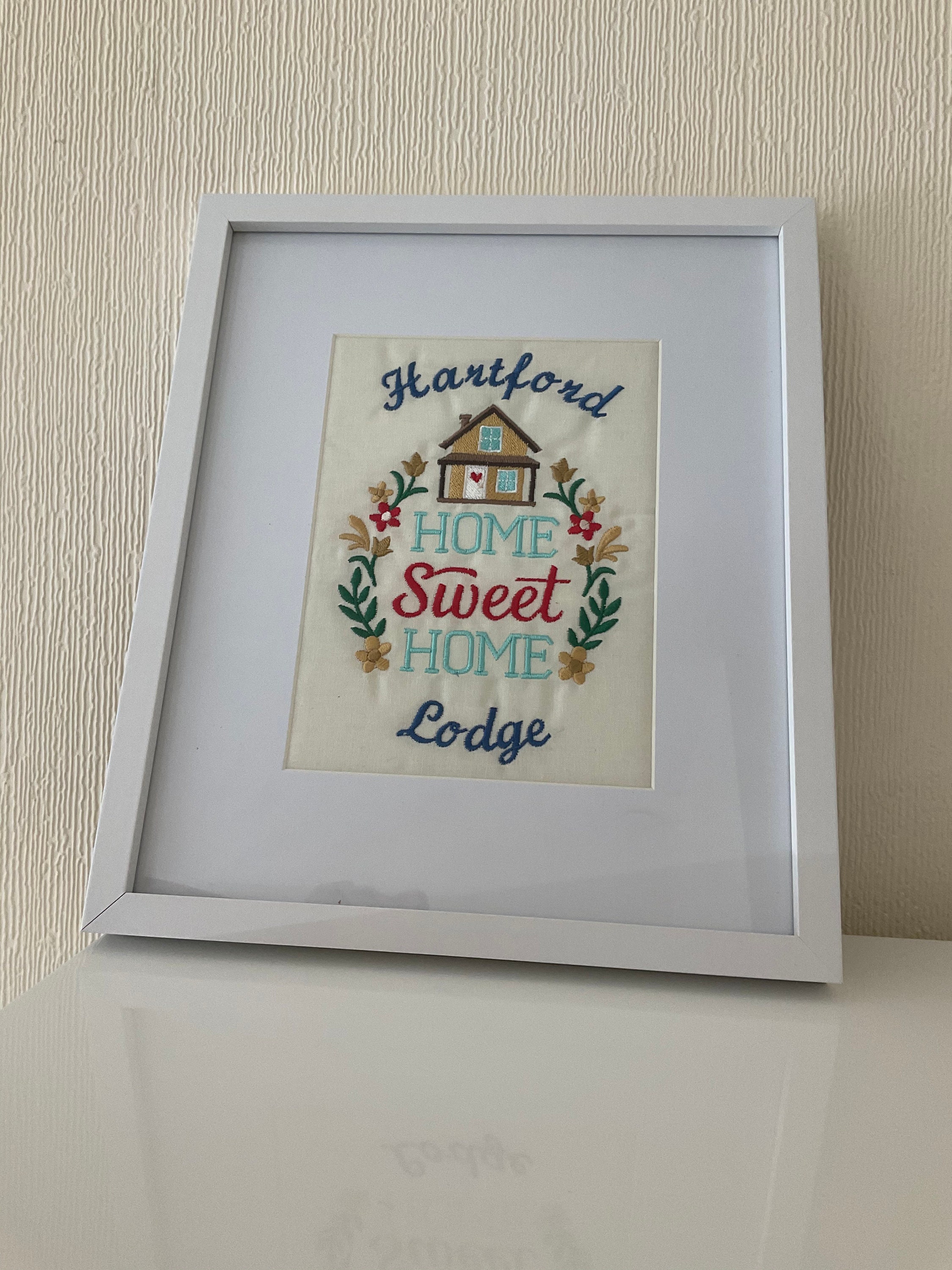 Embroidered Framed Personalised HOME SWEET HOME Etsy Hong Kong