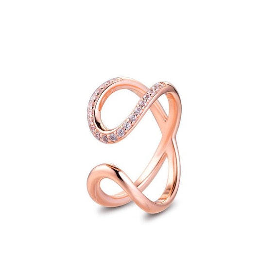 Wrapped Open Infinity Ring Rose Gold 